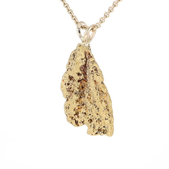 Gold Natural Nugget Flat Pendant