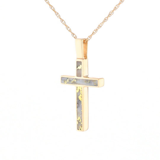 Three Section Gold Quartz Cross - G2