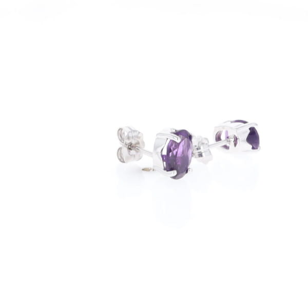 Oval Amethyst Stud Earrings