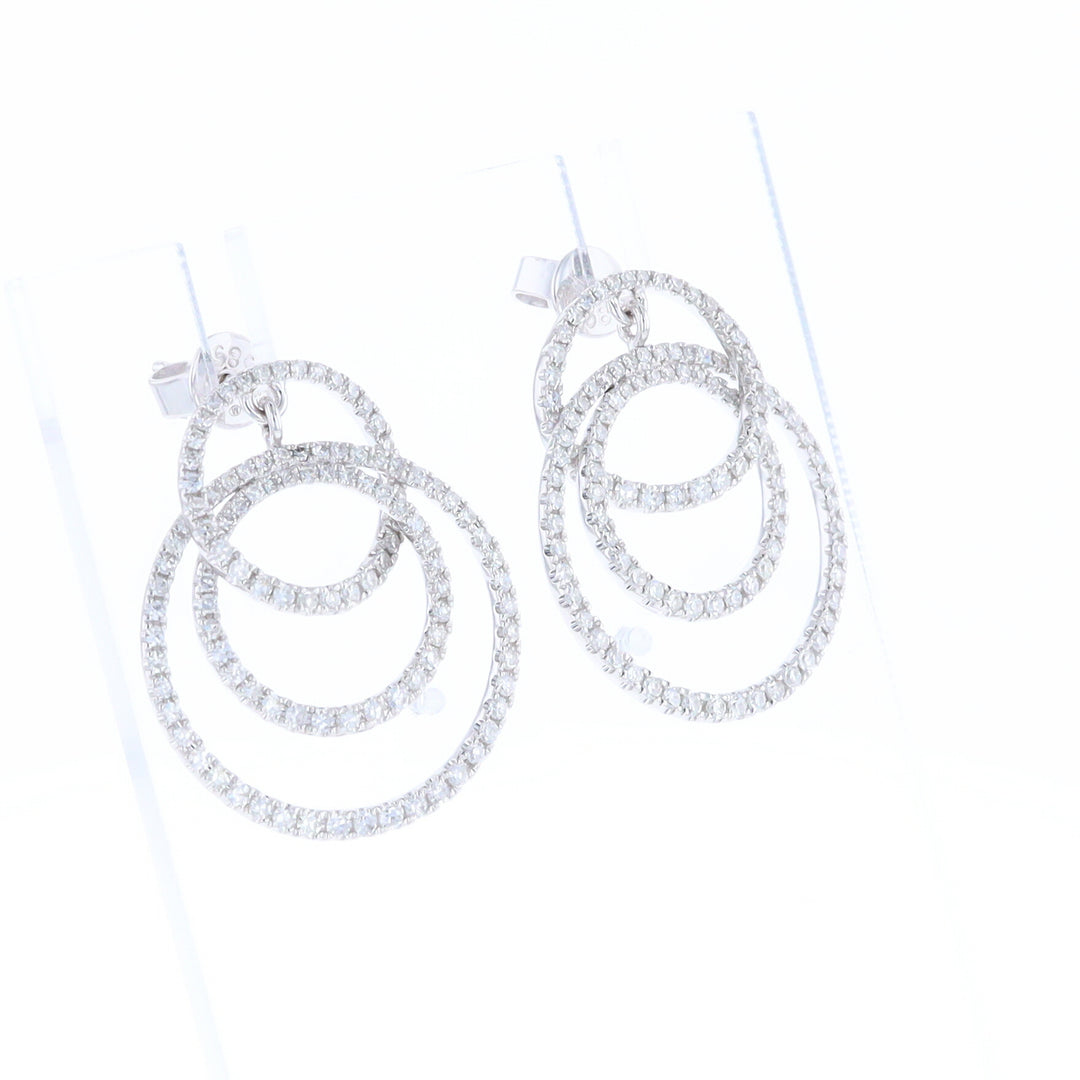 Diamond Circle Dangle Earrings