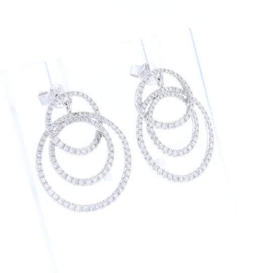 Diamond Circle Dangle Earrings