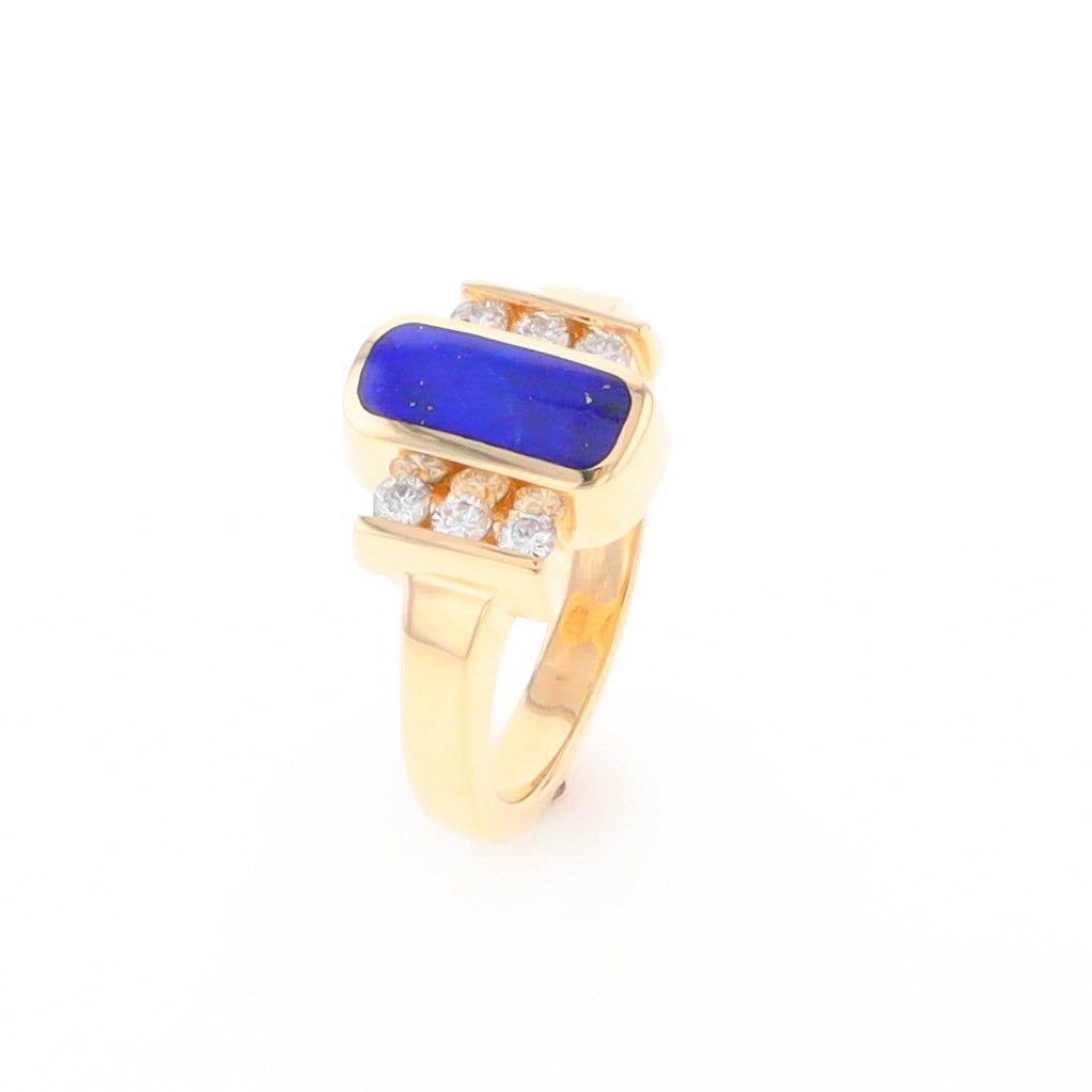 Lapis 0.24ctw Diamond Ring