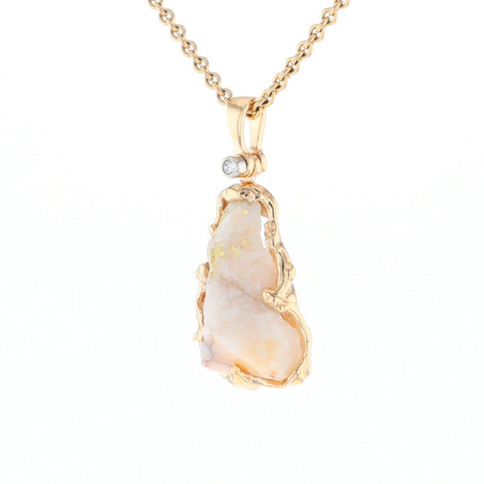 Rough gold Quartz Freeform Pendant