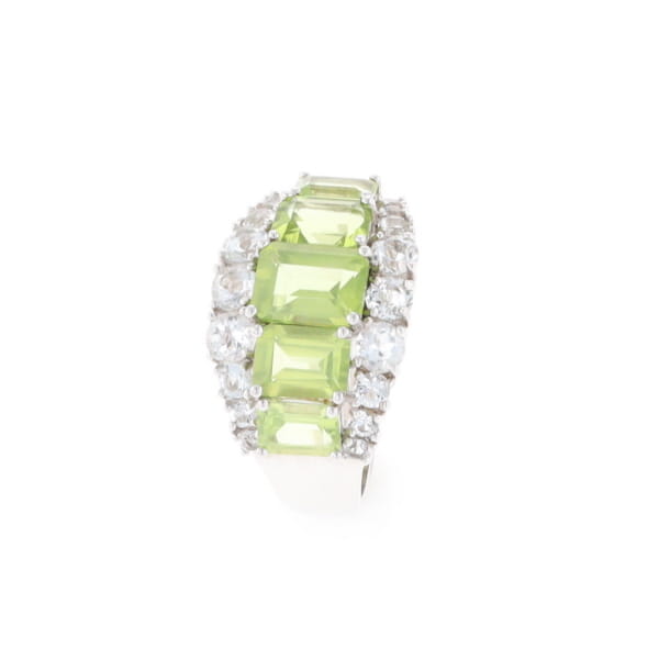 Peridot and CZ Cocktail Ring
