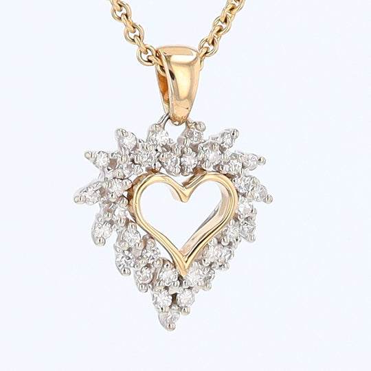 Yellow Gold Diamond Heart Pendant