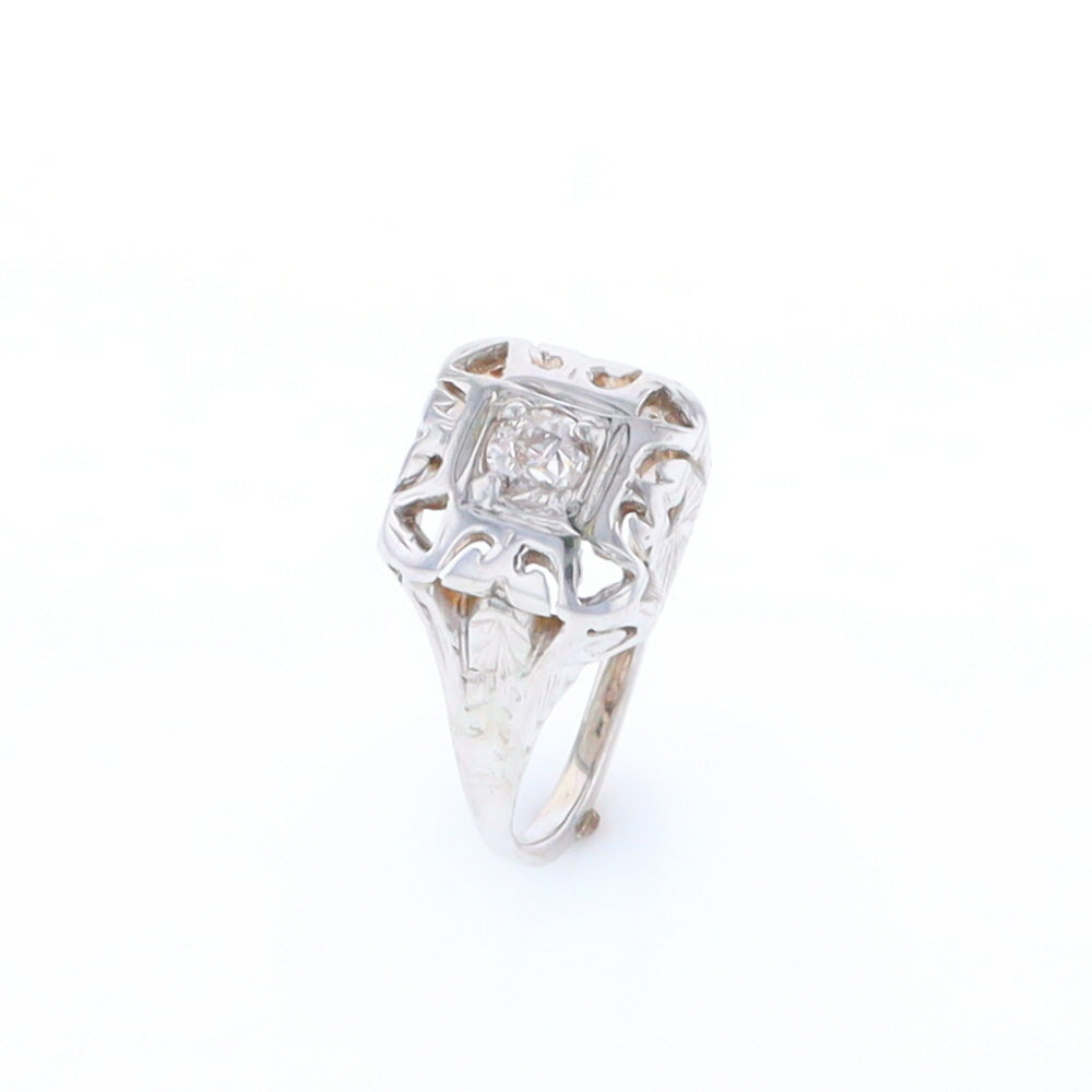 Vintage Square Top Diamond Ring