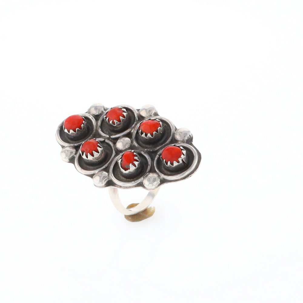 Bezel Set Coral Ring