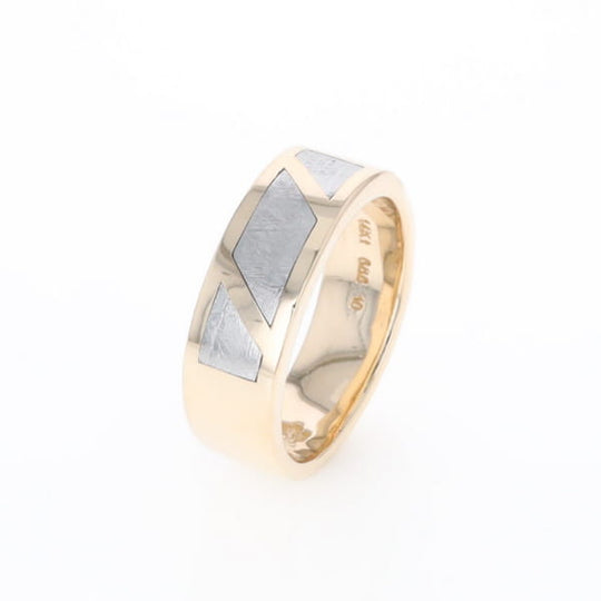 Meteorite Ring, 3 Section Inlaid Design