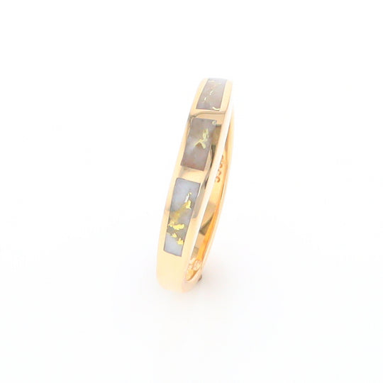 3 Section Gold Quartz Ring Lady’s Anniversary Band G2