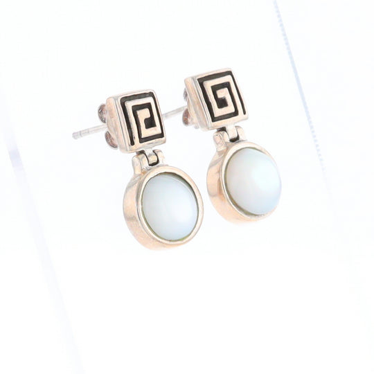 Square Swirl Mother of Pearl Stud Earrings