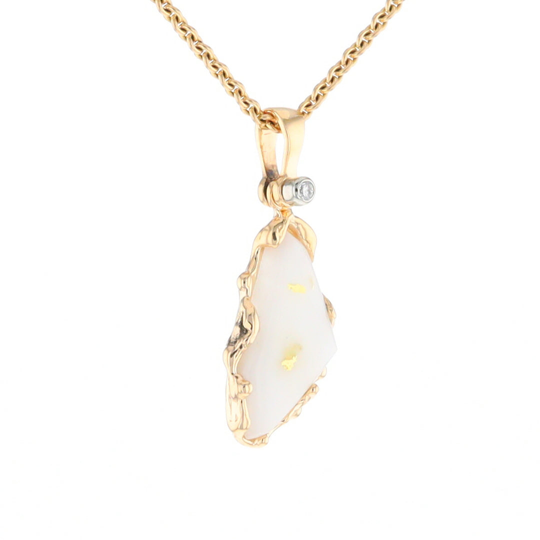 Gold Quartz Freeform Pendant (G2)