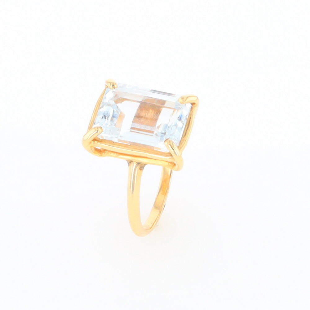 Emerald Cut Blue Topaz Ring