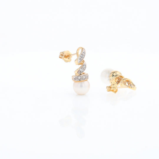 Pearl Spiral Stud Earrings