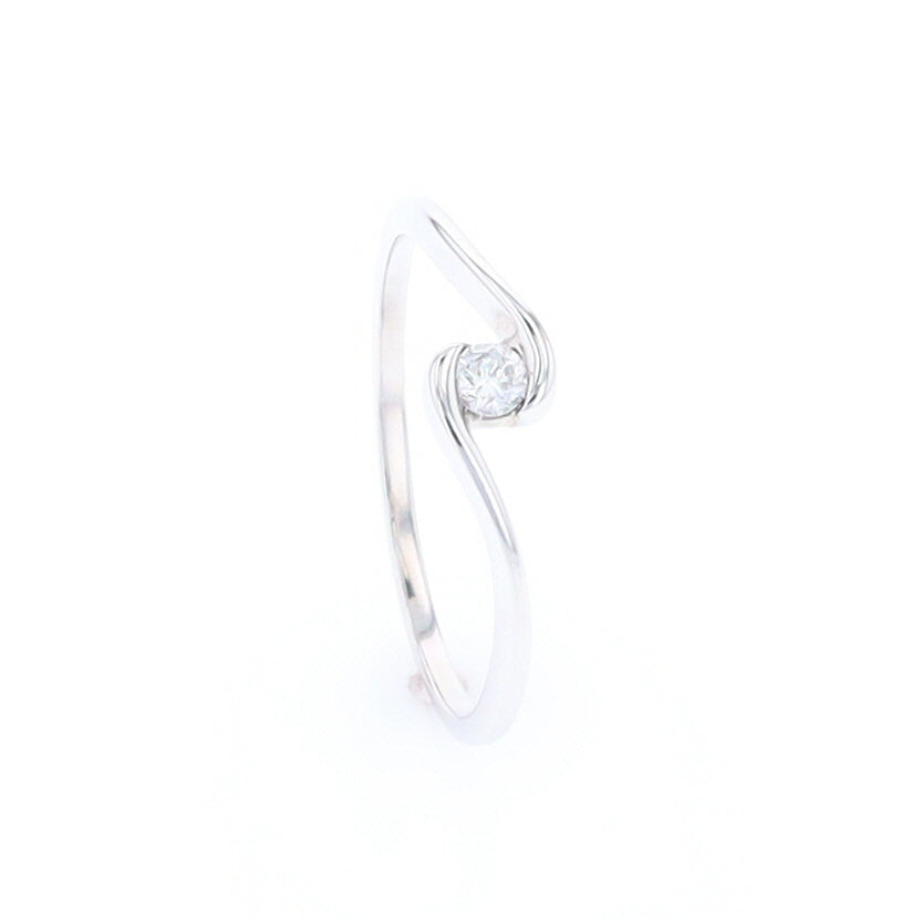 White Gold Wrap Solitaire Ring