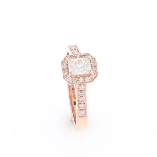 Princess Cut Diamond Halo Ring