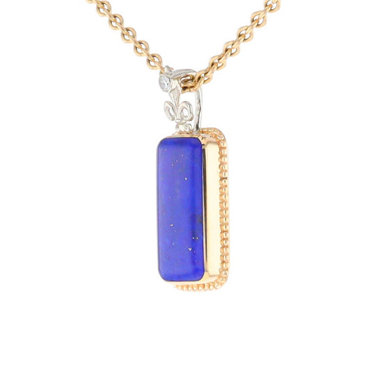 Lapis Milgrain Rectangle Pendant