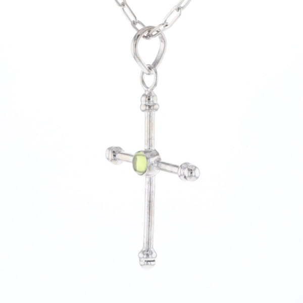Silver Peridot Cross