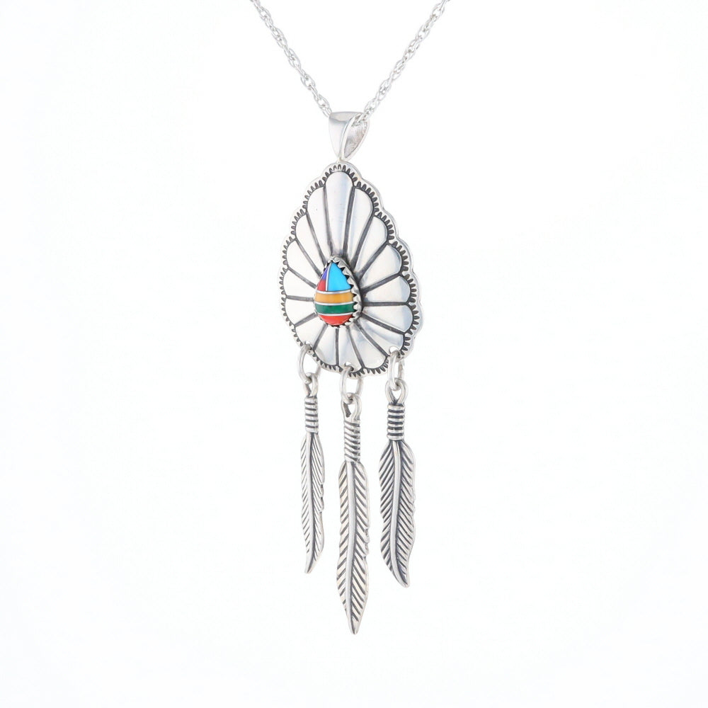 Native Feather Dangle Pendant