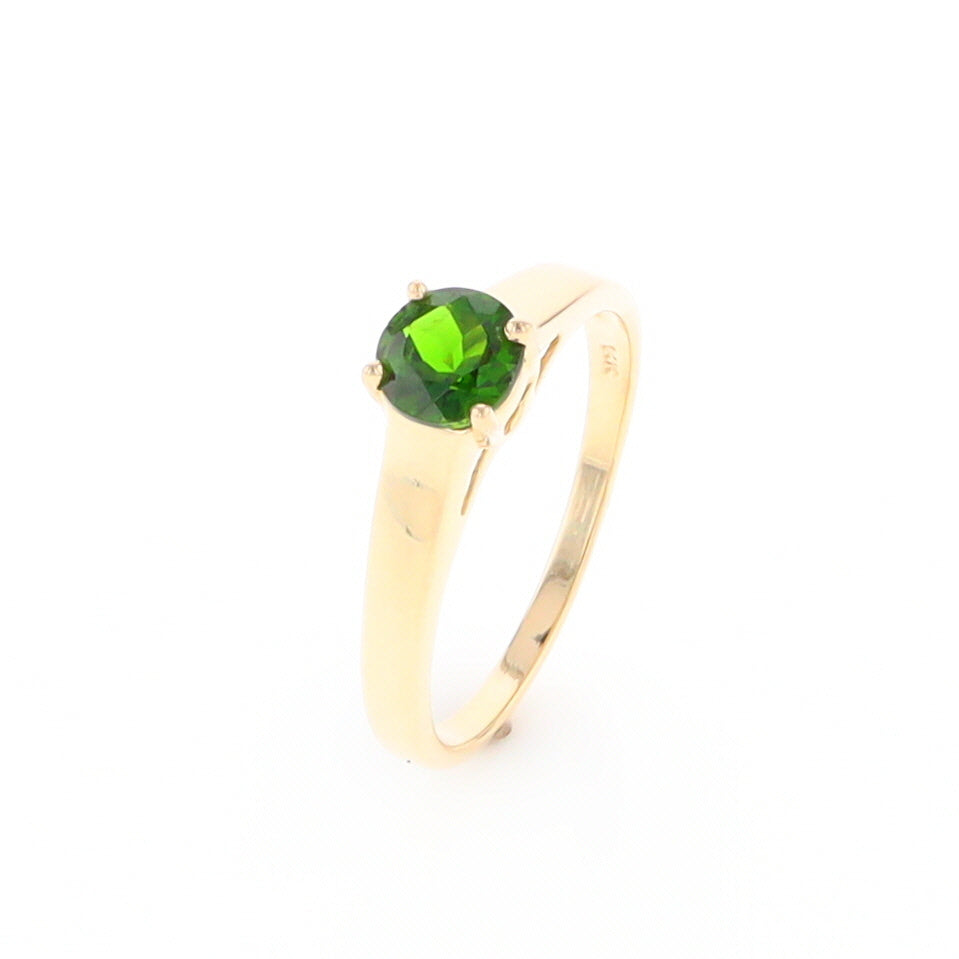 Chrome Diopside Solitaire Ring