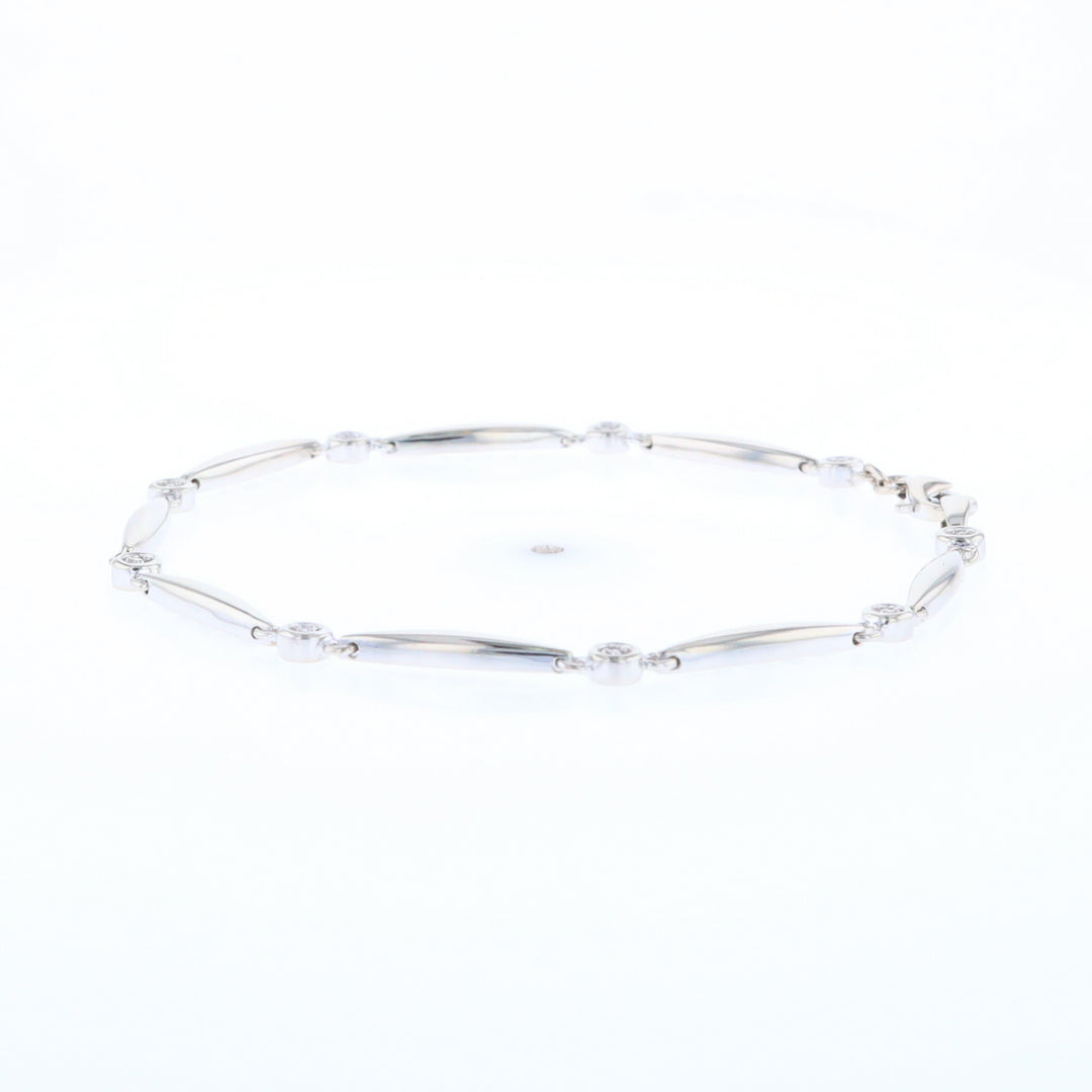 Elongated Link Diamond Bracelet