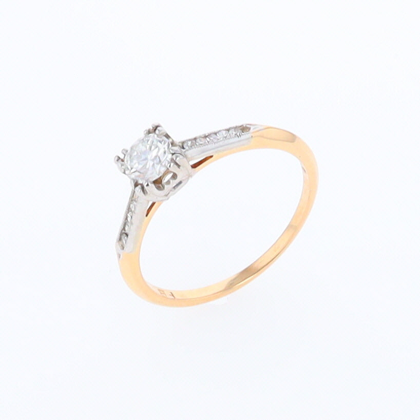 Vintage Milgrain Diamond Engagement Ring