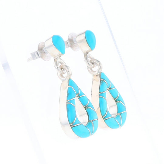 Native American Turquoise Teardrop Earrings