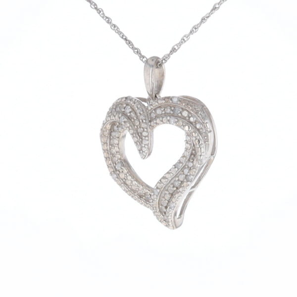 Frosted Diamond Heart Necklace