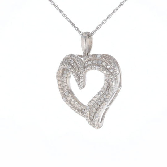 Frosted Diamond Heart Necklace