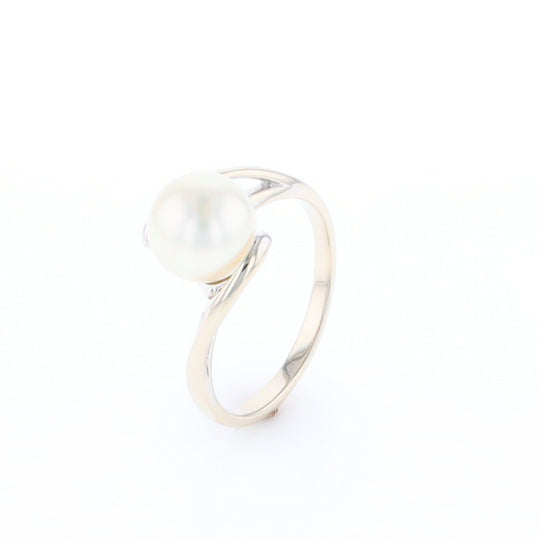 Pearl Solitaire Bypass Ring