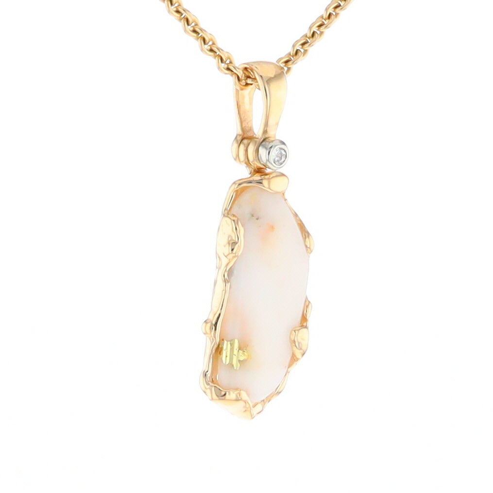 Gold Quartz Freeform Pendant (G2)