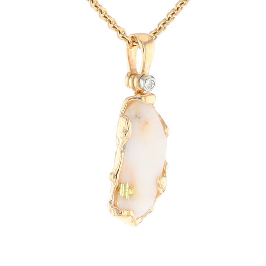 Gold Quartz Freeform Pendant (G2)