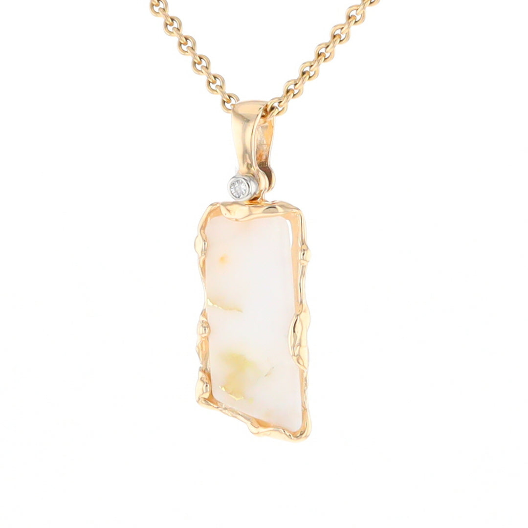 Gold Quartz Freeform Pendant  (G2)