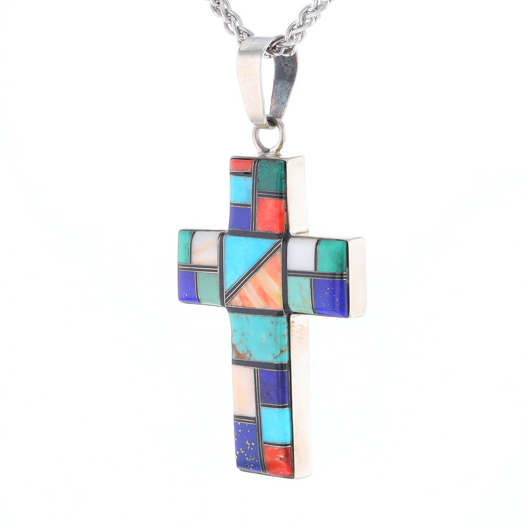 Multi-Stone Mosaic Cross