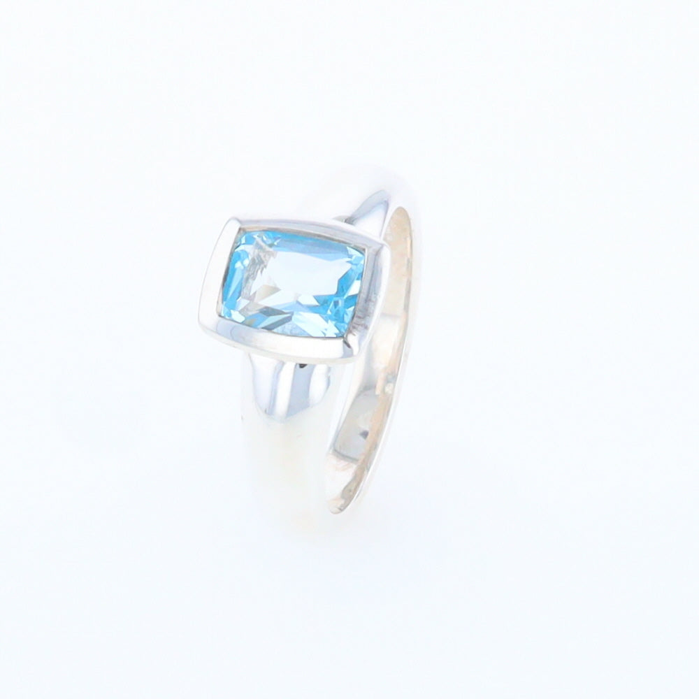 Bezel Blue Topaz Ring