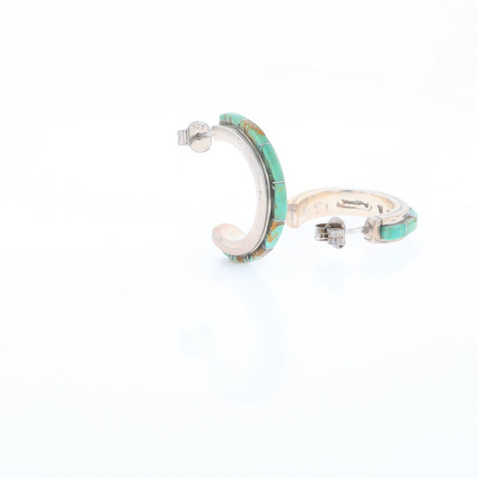 Turquoise Semi-Hoop Earrings