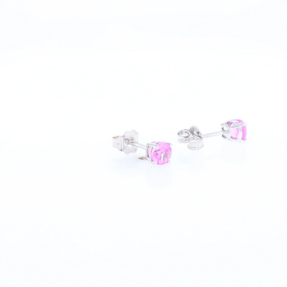 Pink Sapphire Stud Earrings