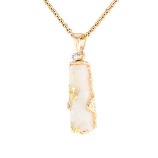 Gold Quartz Freeform Pendant - G1