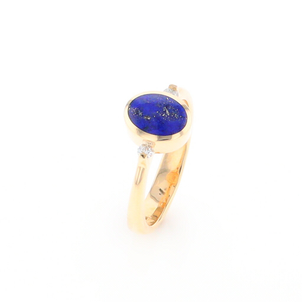 Oval Lapis Diamond Ring