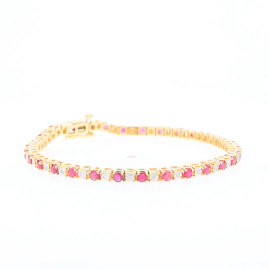 Ruby and Diamond Tennis Bracelet