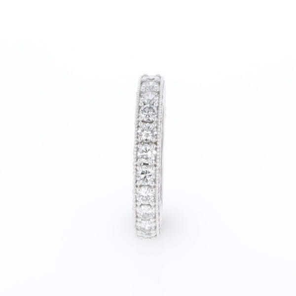 Diamond and Pink Sapphire Wedding Band