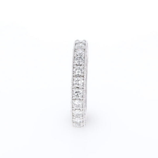 Diamond and Pink Sapphire Wedding Band