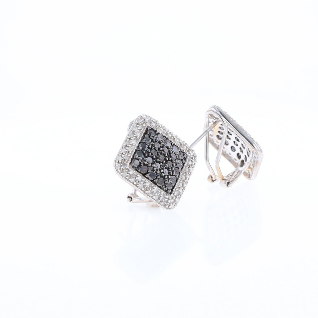 Pavé Black and White Diamond Earrings