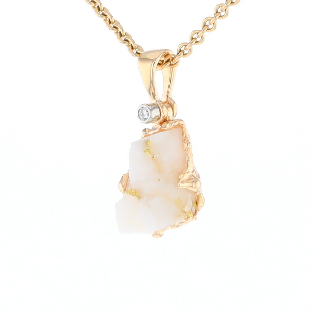 Rough Gold Quartz Freeform Pendant