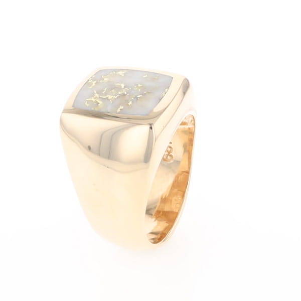 Natural Gold Quartz Men's Ring