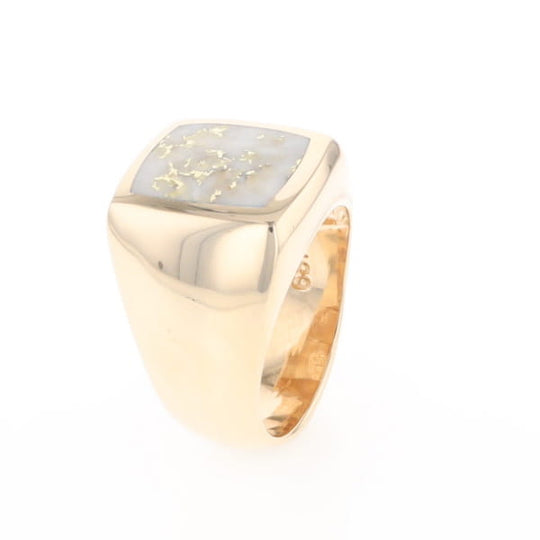 Natural Gold Quartz Men's Ring