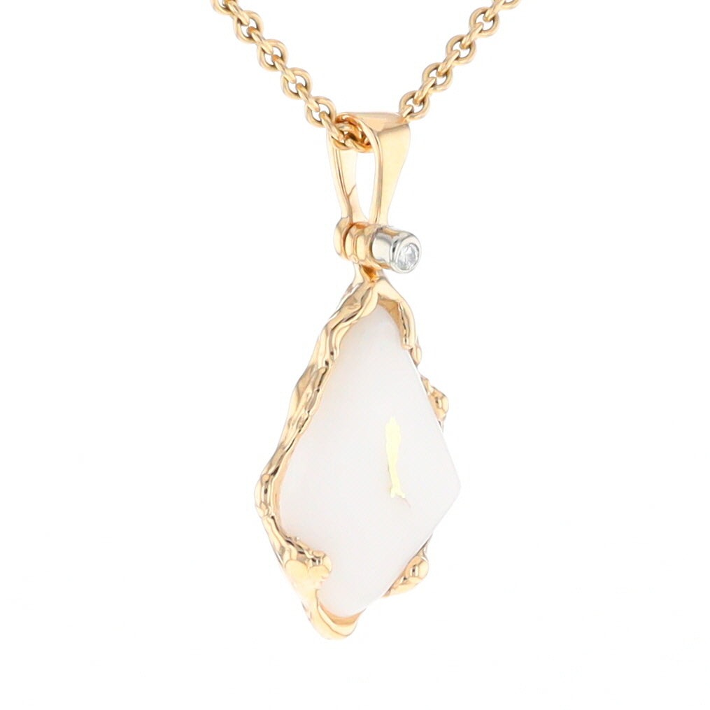 Gold Quartz Freeform Pendant (G2)