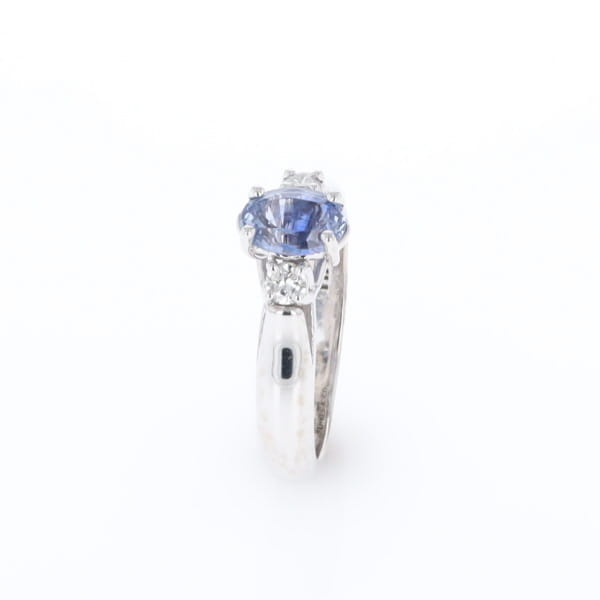 Ceylon Sapphire Three-Stone Trellis Ring
