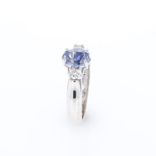 Ceylon Sapphire Three-Stone Trellis Ring