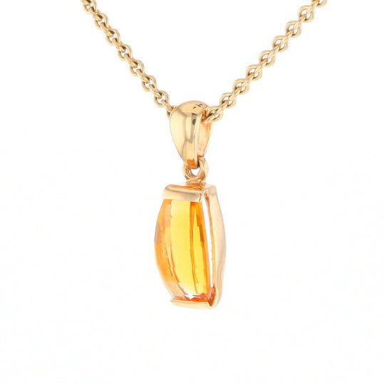 Fancy Cut Citrine Solitaire Pendant