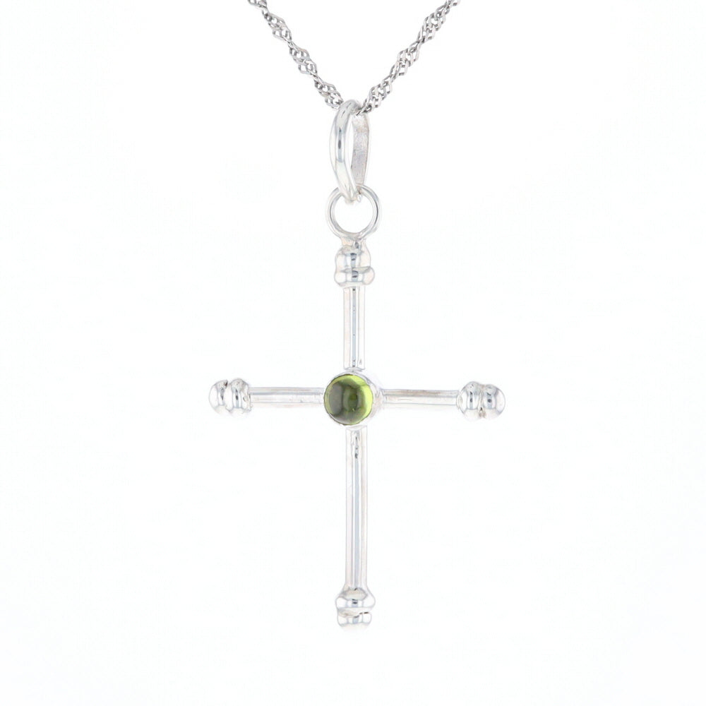 Silver Peridot Cross